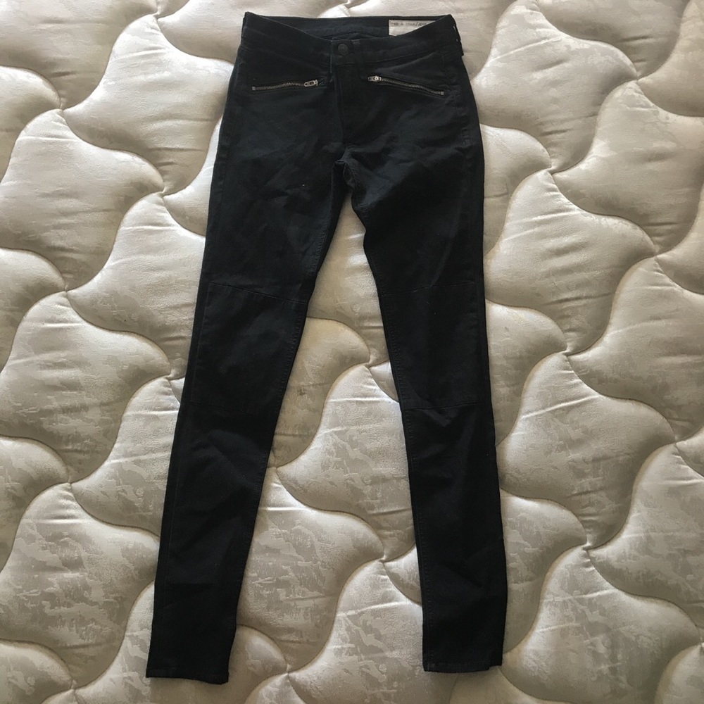 Rag & Bone black jeans w zippers
